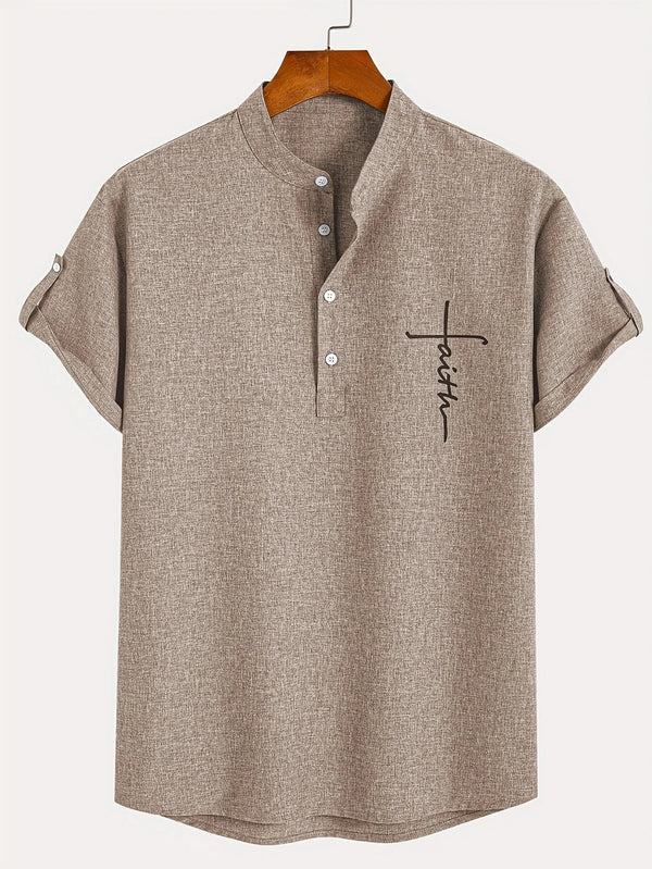 Leblanc™ | Camisa elegante de manga corta y cuello alto