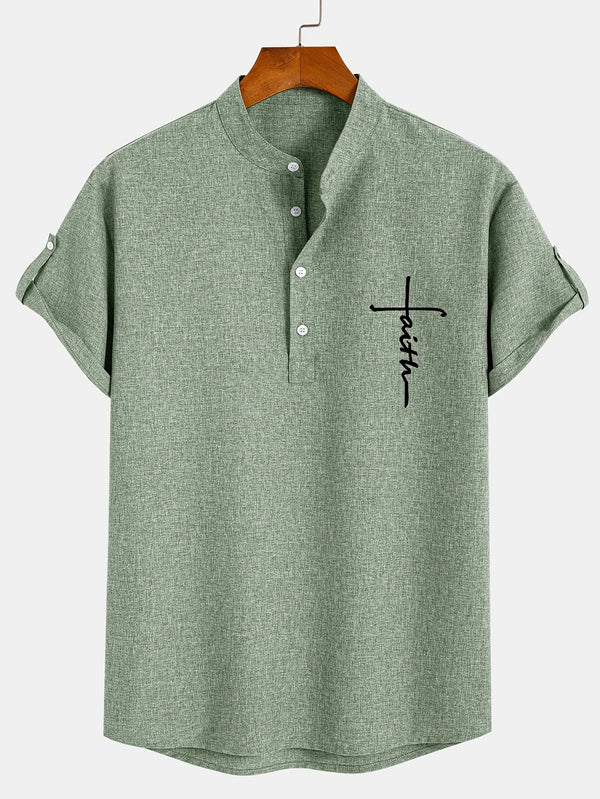 Leblanc™ | Camisa elegante de manga corta y cuello alto