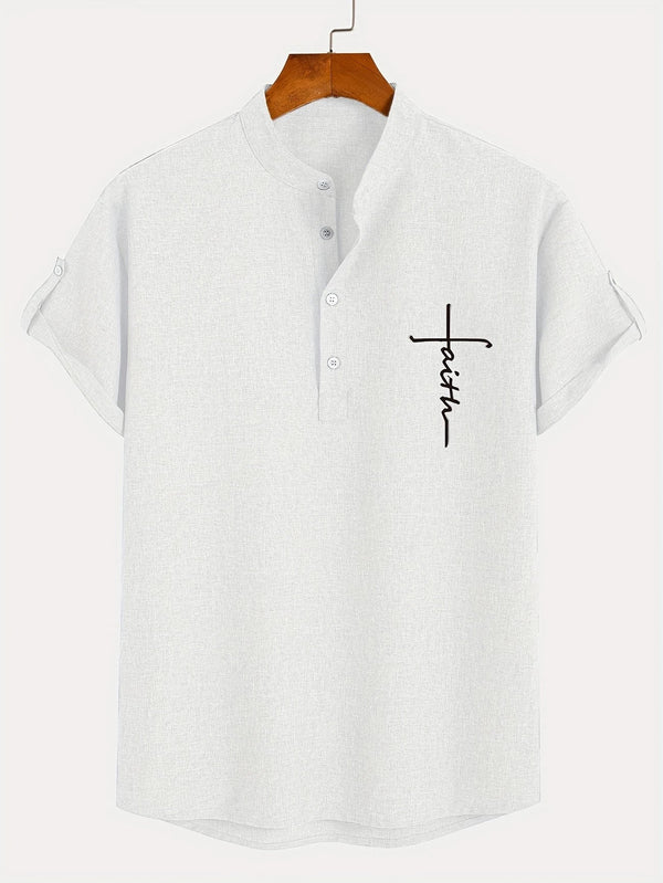 Leblanc™ | Camisa elegante de manga corta y cuello alto