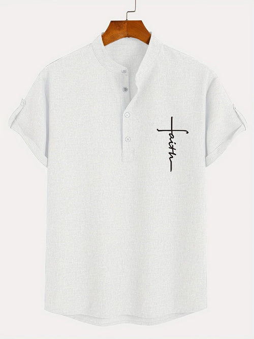 Leblanc™ | Camisa elegante de manga corta y cuello alto